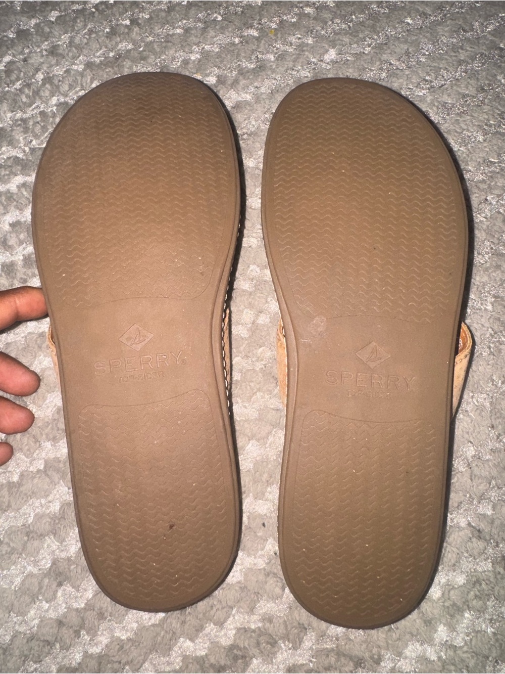 Sperry Tan Leather Thong Sandals - Picture 7 of 9